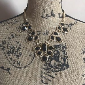New York & Co Black, Gold Jewel Statement Necklace